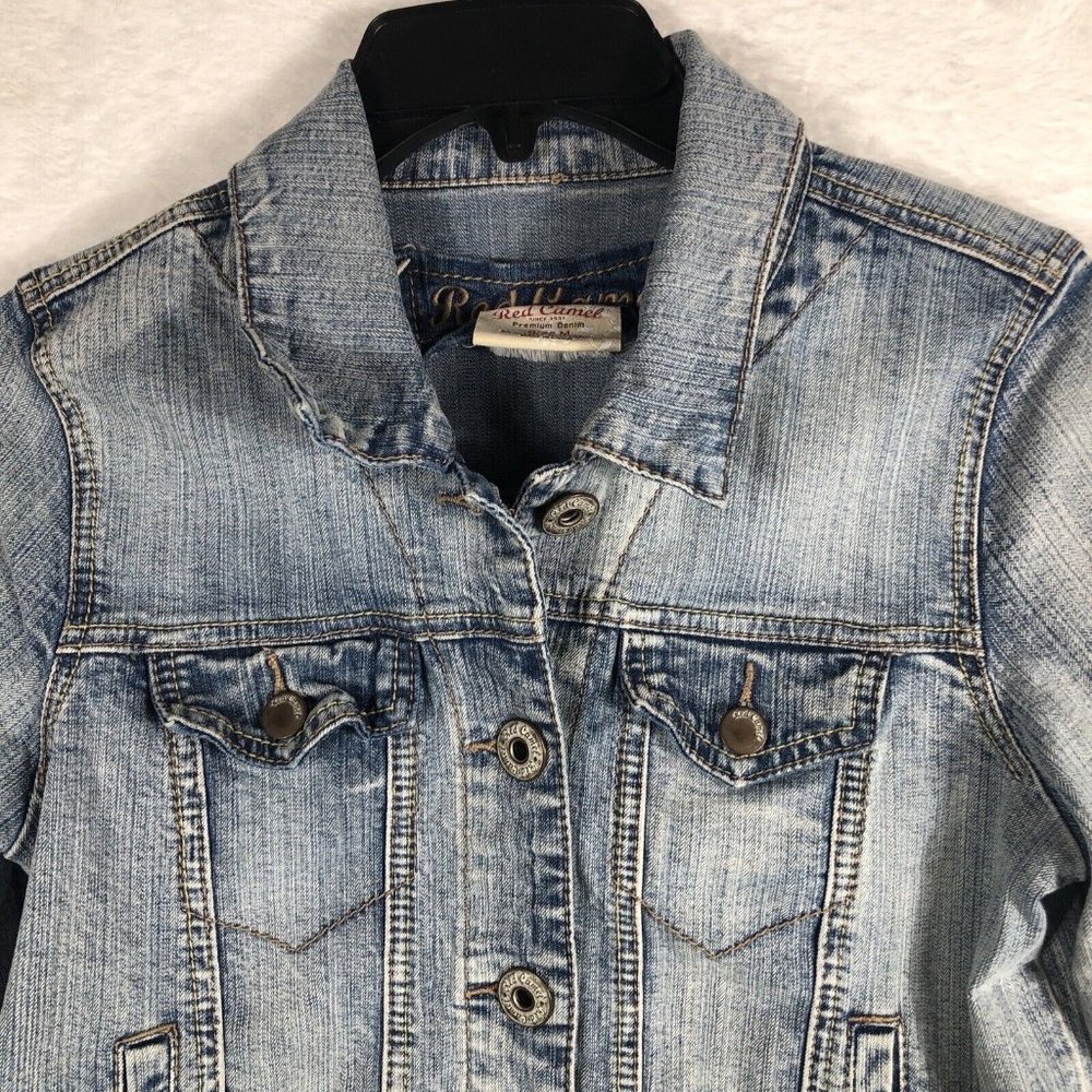Red Camel Girls Denim Jacket Vintage Stretch Comfort Premium Coat Size Medium - Picture 12 of 14